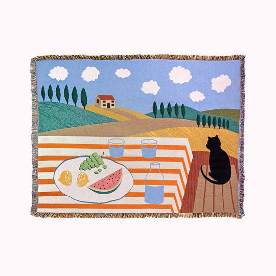Tuscan Harmony Woven Throw Blanket