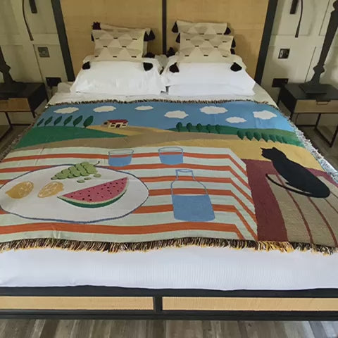 Tuscan Harmony Woven Throw Blanket