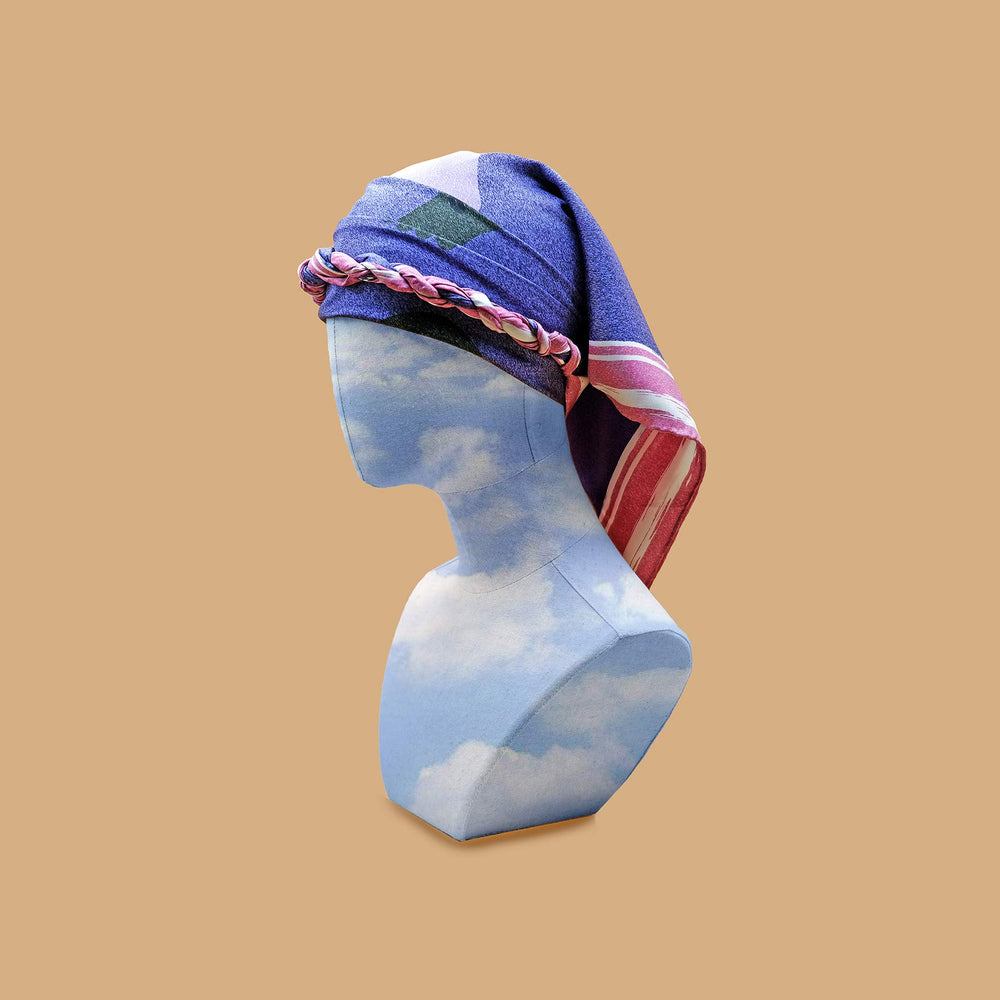 Leopard Twins Silk Scarf. COL-Lilac